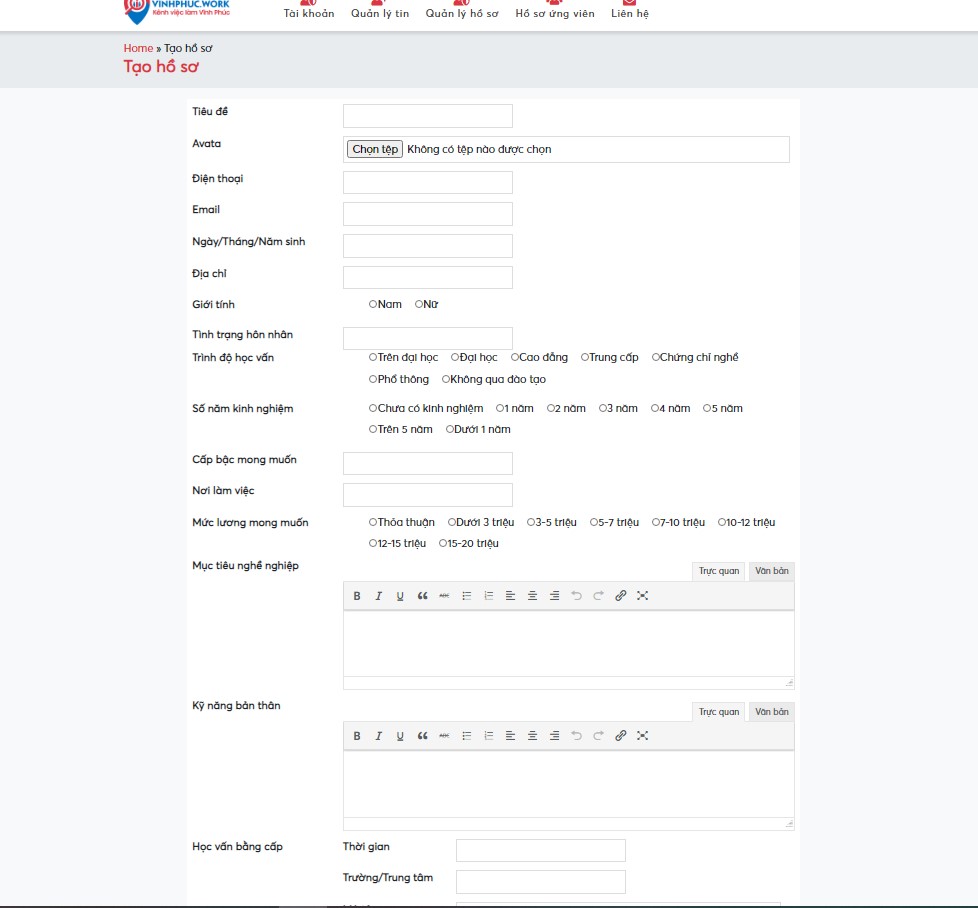 Quy chế hoạt động Sàn việc làm Vĩnh Phúc 5 Quy Che Hoat Dong Website Www Vinhphuc Work 2