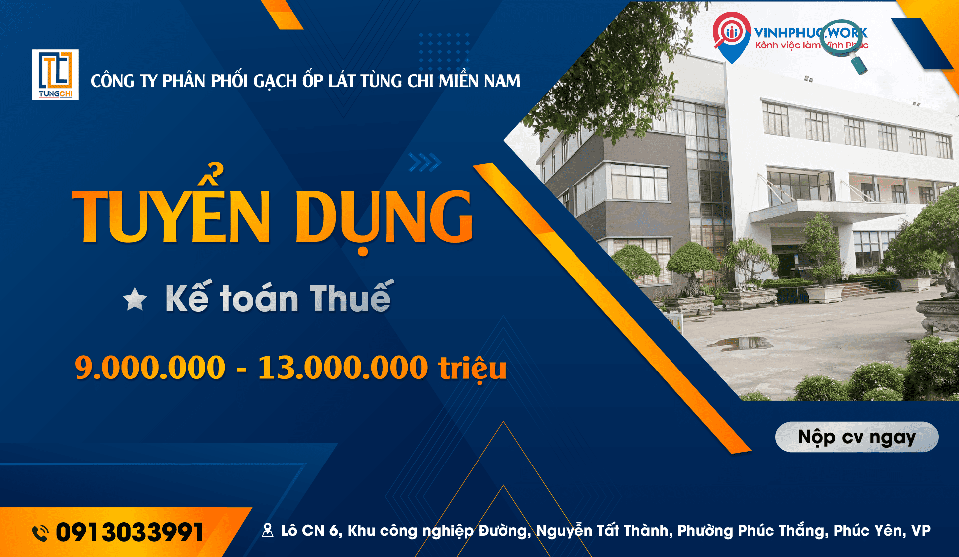 Cong Ty Phan Phoi Gach Men Tung Chi Mien Nam Tuyen 02 Ke Toan Thue Lam Viec Tai Vinh Phuc Luong Va Che Do Hap Dan 9