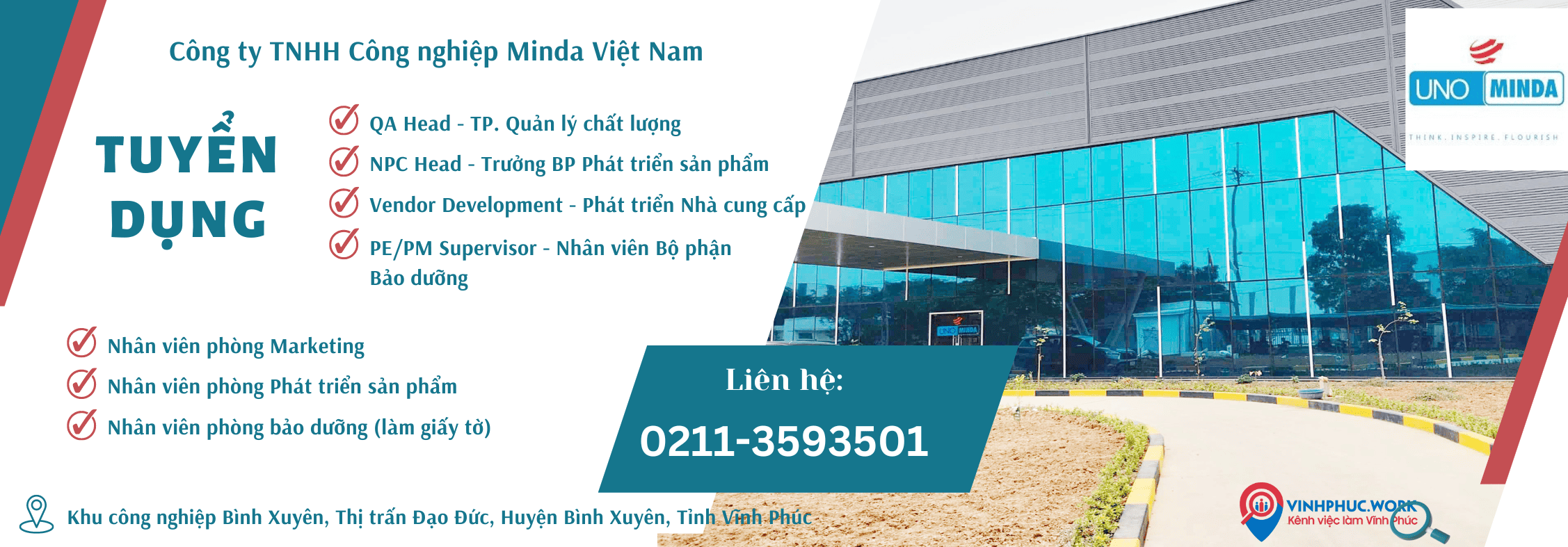 Cong Ty Tnhh Cong Nghiep Minda Viet Nam Thong Bao Tuyen Dung 06 Vi Tri Tot 1