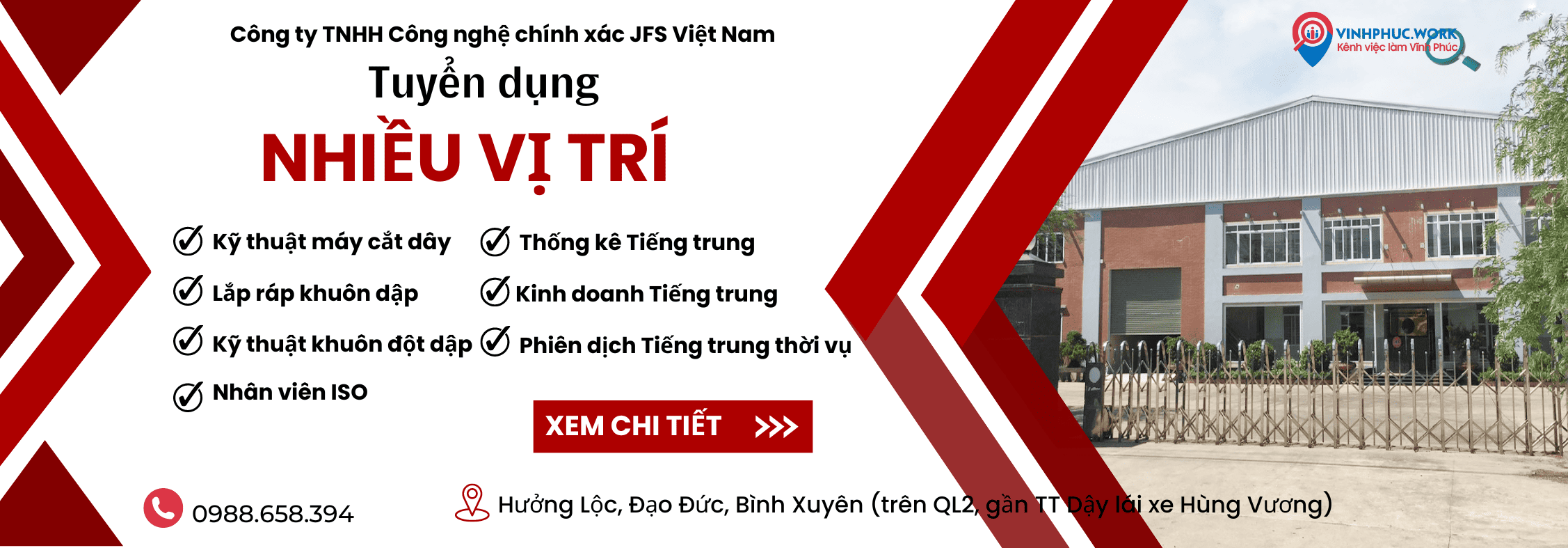 Mo Rong San Xuat Cong Ty Tnhh Cong Nghe Chinh Xac Jfs Viet Nam Thong Bao Tuyen Dung Nhieu Vi Tri 8