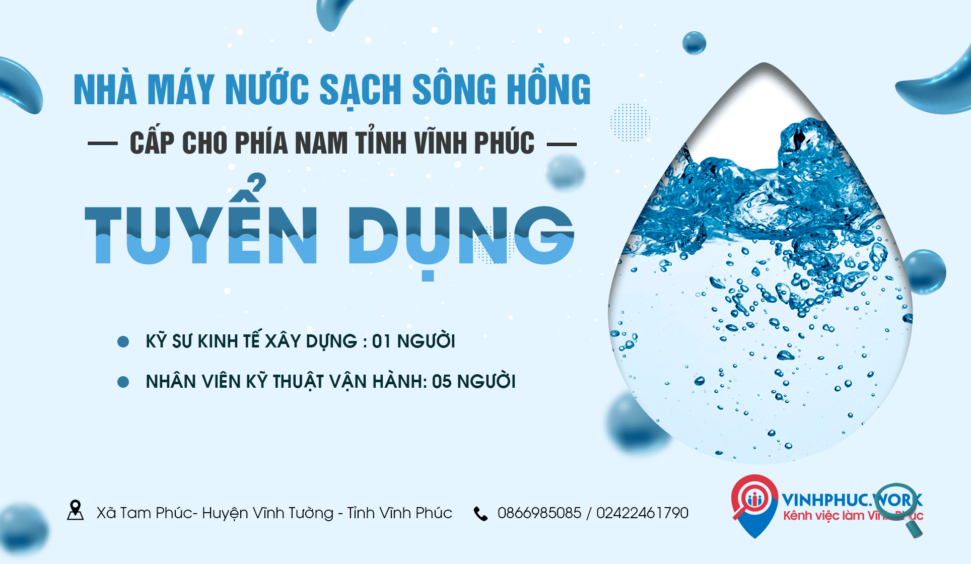 Du An Nha May Nuoc Sach Song Hong Thong Bao Tuyen Dung Moi Thang 8 2023 7