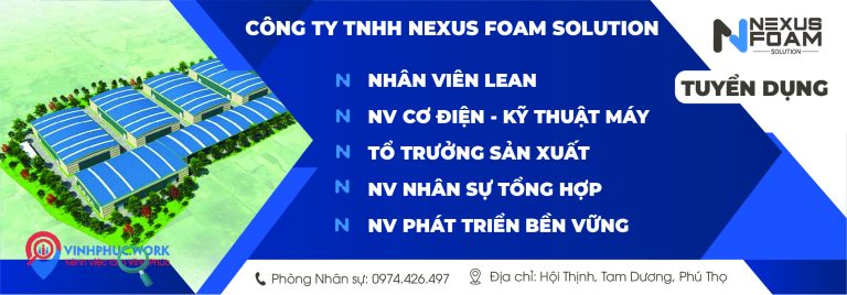 Công ty TNHH Nexus Foam Solution Tuyển dụng Nhiều Vị trí Tốt Tháng 8/ ...