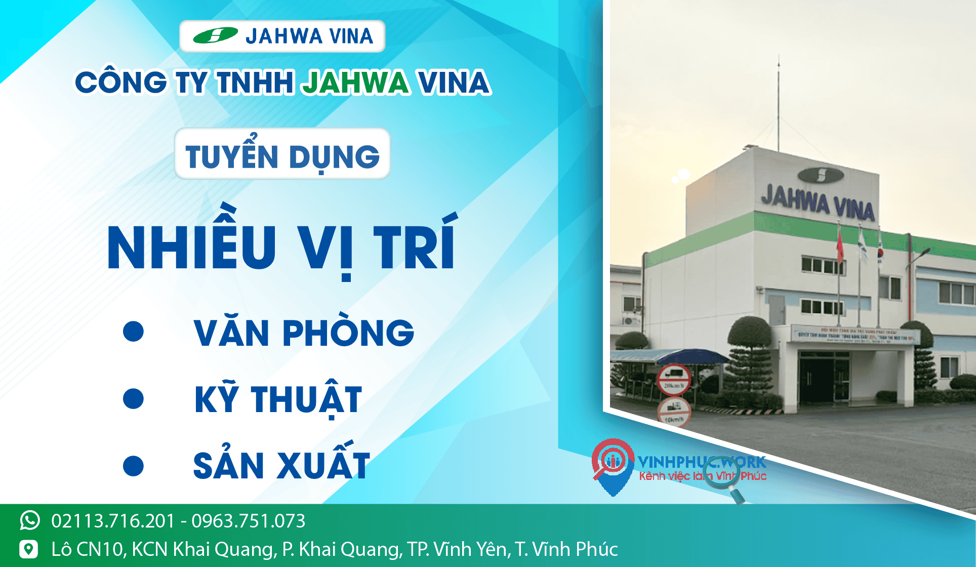 Nhà máy - Công ty TNHH JAHWA VINA Tuyển dụng Nhiều Vị trí Tháng 11/2025 4 image cac vi tri van phong ky thuat san xuat nha may cong ty tnhh jahwa vina tuyen dung 4 231025 014955