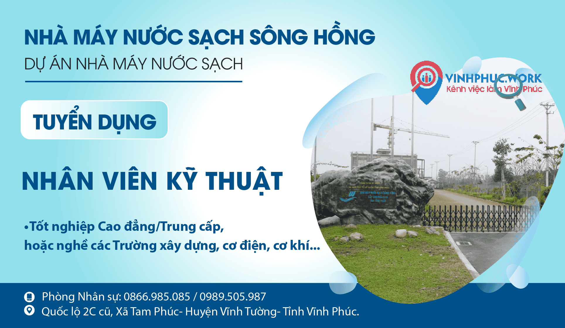 Nhà máy Nước sạch sông Hồng - Công ty cổ phần xây dựng Procons Tuyển dụng Nhân viên Kỹ thuật 5 image nhan vien ky thuat nha may nuoc sach song hong cong ty co phan xay dung procons tuyen dung 2 251025 023851