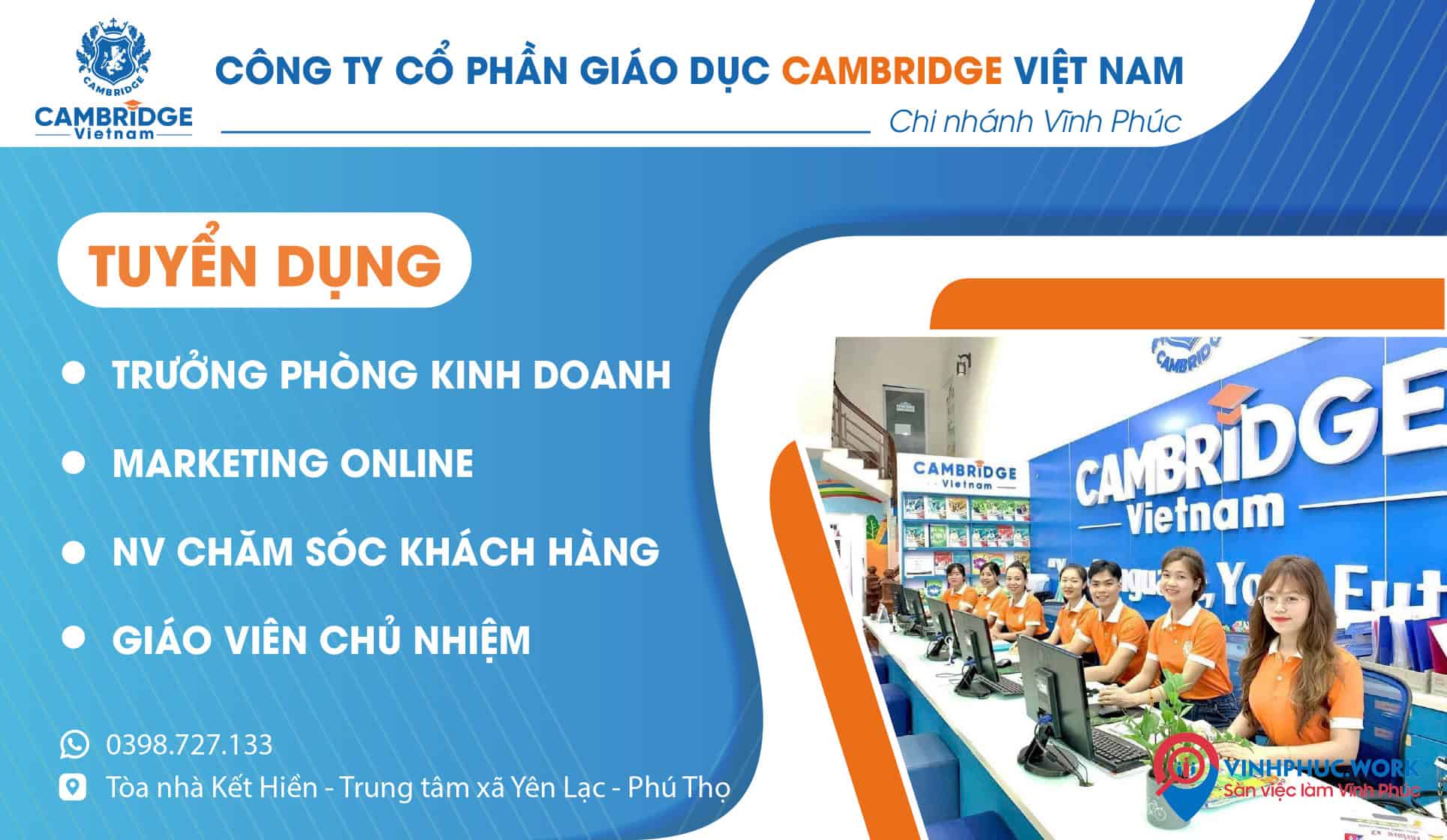 image cong ty co phan giao duc cambridge viet nam chi nhanh yen lac tuyen dung nhieu vi tri 8 140326 073702