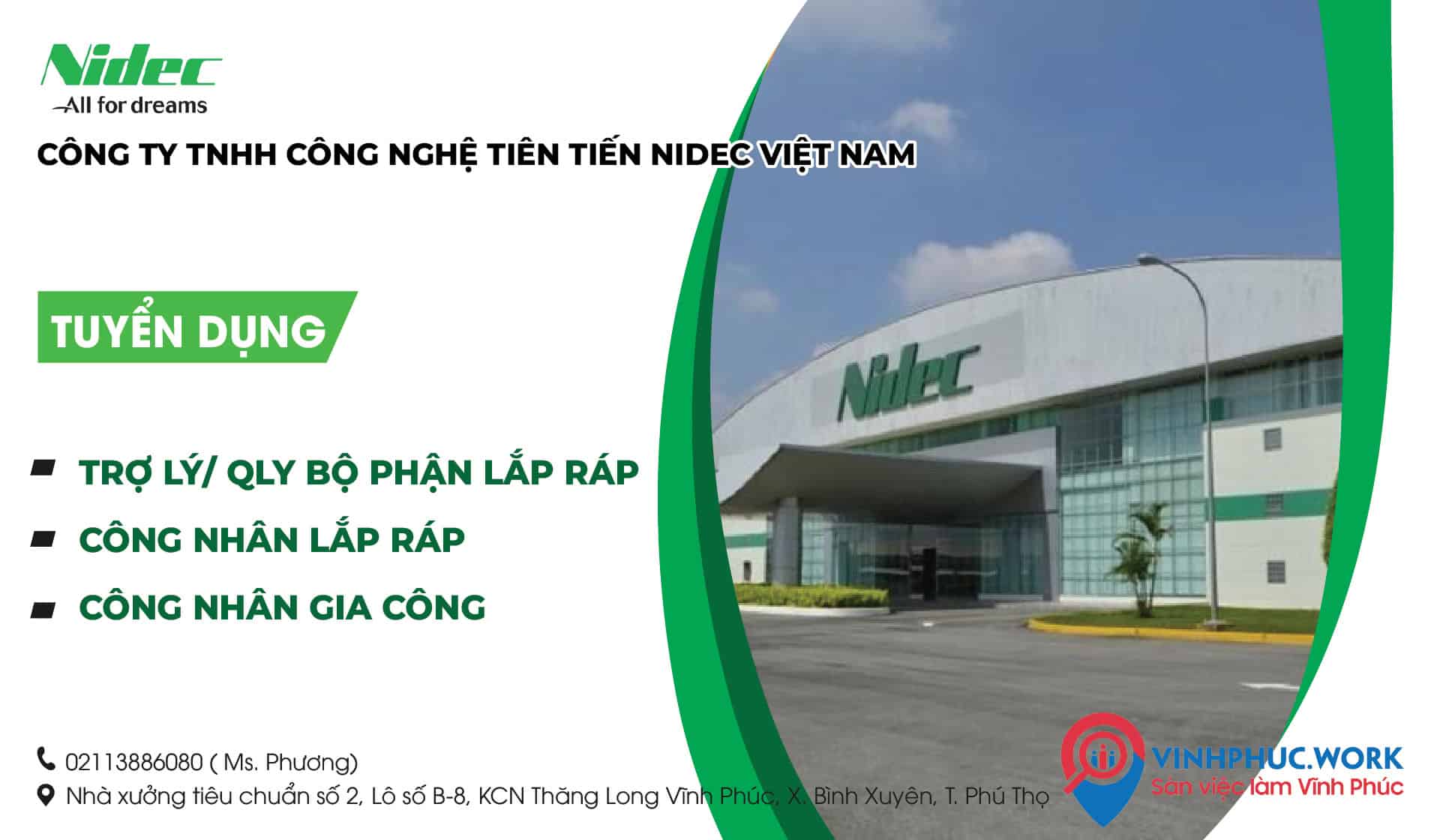 image cong ty tnhh cong nghe tien tien nidec viet nam tuyen dung cac vi tri thang 03 2026 copy vinhphucwork 1 240326 074230