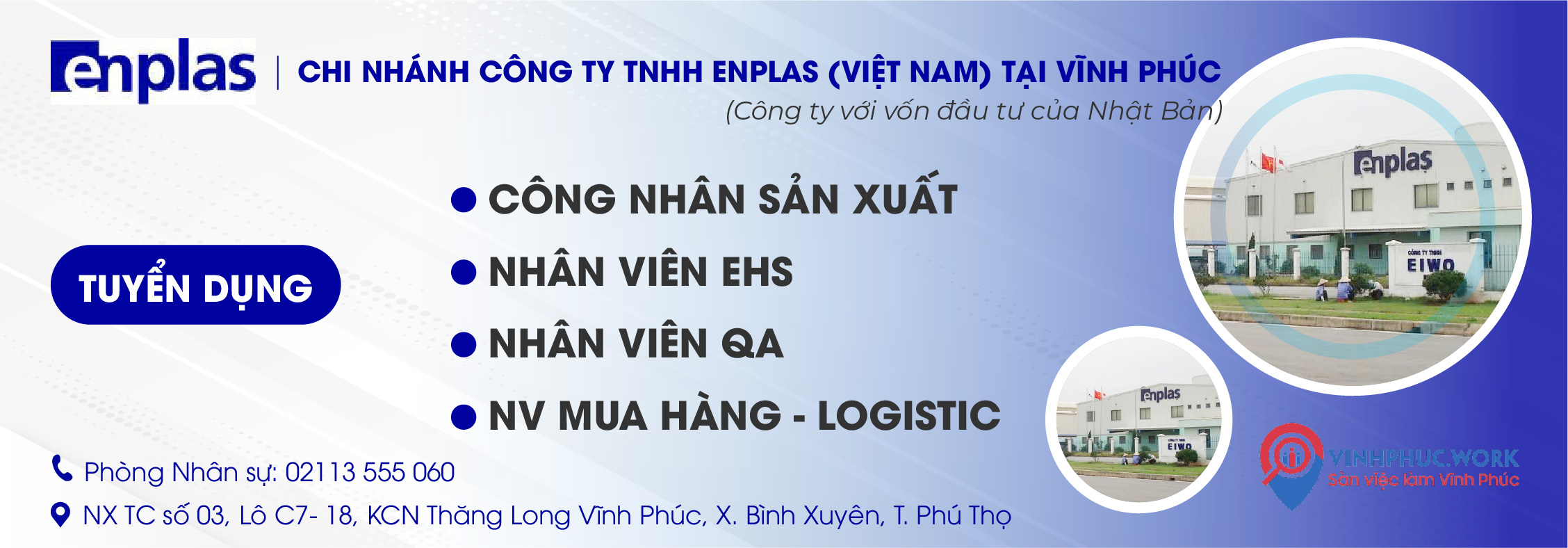 Chi nhánh Công ty TNHH ENPLAS (Việt Nam) tại Vĩnh Phúc Tuyển dụng Tháng 05/2026 1 image cong ty co phan timax tuyen dung nhieu vi tri thang 05 2026 7 210526 042524