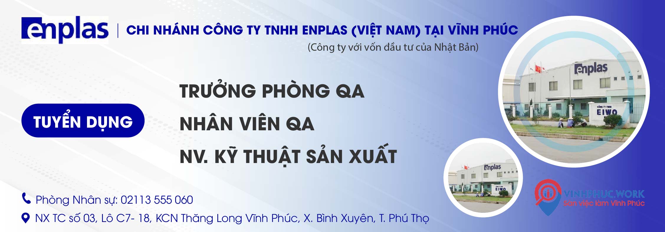 Chi nhánh Công ty TNHH ENPLAS (Việt Nam) tại Vĩnh Phúc Tuyển dụng Tháng 07/2026 1 image chi nhanh cong ty tnhh enplas viet nam tai vinh phuc tuyen dung thang 07 2026 4 020726 065422