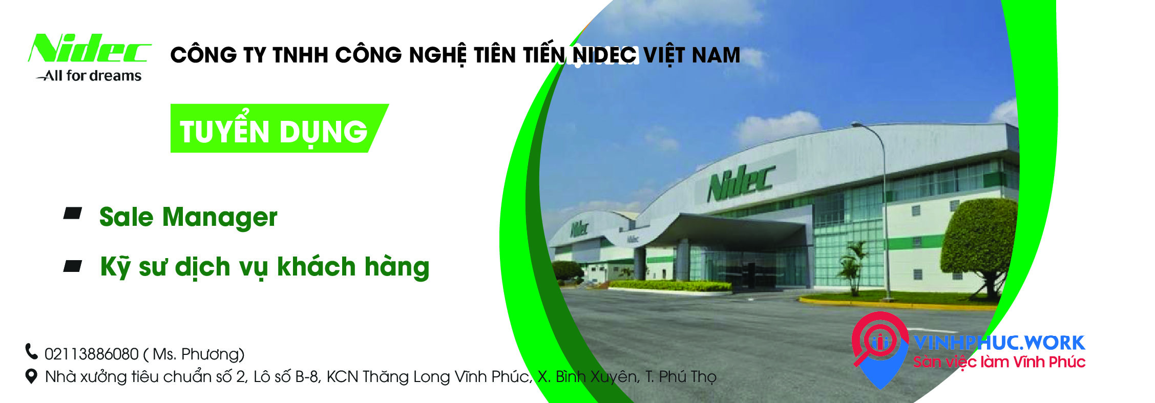 Sale Manager, Kỹ sư dịch vụ khách hàng - Công ty TNHH Công nghệ tiên tiến Nidec Việt Nam Thông báo Tuyển dụng 1 image ky su dich vu khach hang cong ty tnhh cong nghe tien tien nidec viet nam thong bao tuyen dung 2 200726 083408