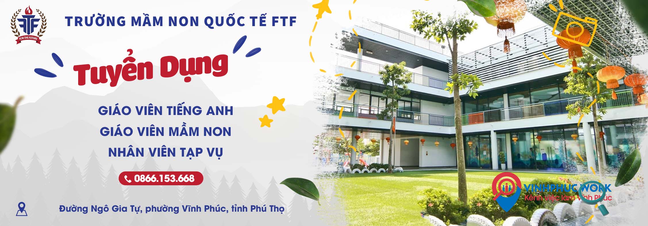 Trường mầm non Quốc tế FTF Tuyển dụng Nhiều Vị trí Tháng 08/2026 1 image truong mam non quoc te ftf tuyen dung nhieu vi tri thang 08 2026 1 270726 075034