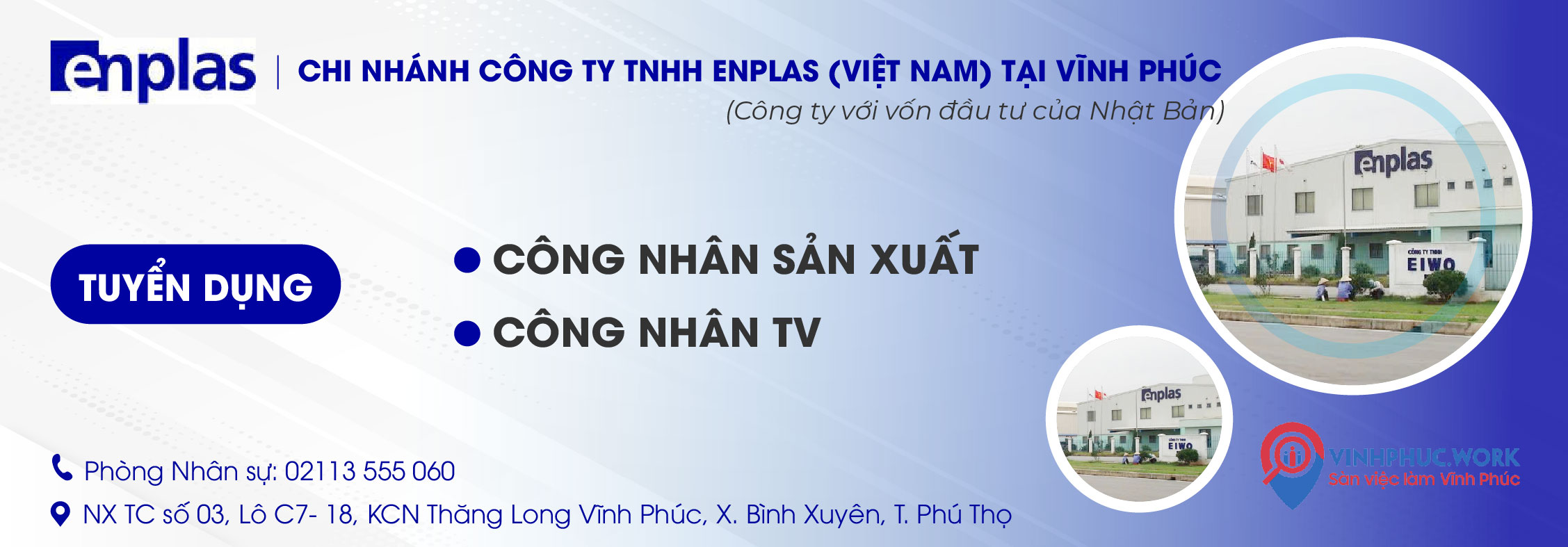 Chi nhánh Công ty TNHH ENPLAS (Việt Nam) tại Vĩnh Phúc Tuyển dụng Công nhân sản xuất, Công nhân Thời vụ 1 image chi nhanh cong ty tnhh enplas viet nam tai vinh phuc tuyen dung nhan vien mua hang cong nhan san xuat 6 130826 034749