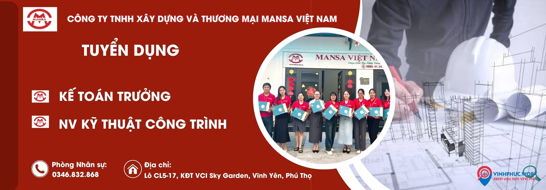 Công Ty TNHH Xây Dựng và Thương Mại Mansa Việt Nam Tuyển dụng Các Vị trí Tháng 09/2026 1 image cong ty tnhh xay dung va thuong mai mansa viet nam tuyen dung cac vi tri thang 09 2026 2 310826 040647