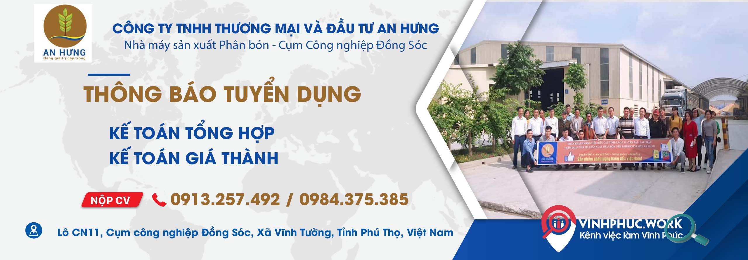 Nhà máy - Công ty TNHH thương mại và đầu tư An Hưng Tuyển dụng Kế toán Tổng hợp - Kế toán giá thành 1 image nha may cong ty tnhh thuong mai va dau tu an hung tuyen dung ke toan truong pho phong ke toan 4 130826 065822